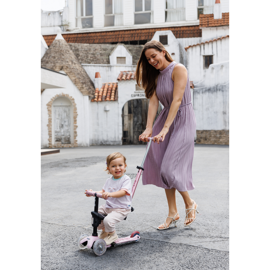 Mini Micro 6in1 step Rock & Go LED - multifunctioneel: hobbel - ride-on - step - Roze