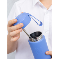 MontiiCo Bouteille Isotherme Sipper – 475 ml – Acier Inoxydable – avec sangle de transport, paille en inox et bumper – Gamme Fusion