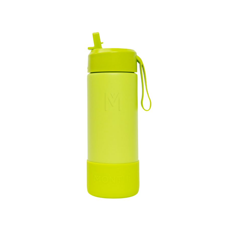 MontiiCo Thermo Drink Bottle Sipper – 475 ml – Stainless Steel – with carry strap, stainless steel straw and bumper – Fusion range