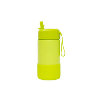 MontiiCo Bouteille Isotherme Sipper – 350 ml – Acier Inoxydable – avec sangle de transport, paille en inox et bumper – Gamme Fusion