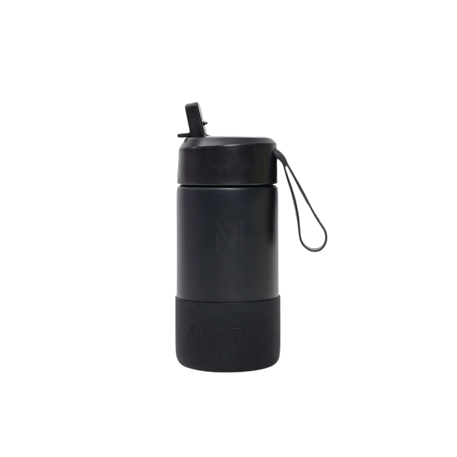 MontiiCo Bouteille Isotherme Sipper – 350 ml – Acier Inoxydable – avec sangle de transport, paille en inox et bumper – Gamme Fusion