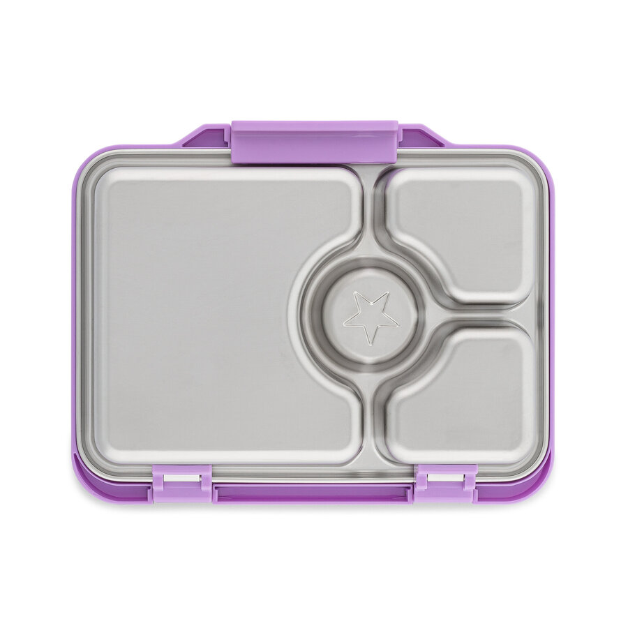 Yumbox Prêt RVS - 4 vakken - lekvrije Bento broodtrommel - duurzame, voedselveilige materialen