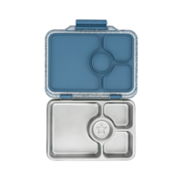 Yumbox Prêt Acier inoxydable - 4-compartiments - Boîte à lunch bento étanche - matériaux durables et sûrs pour les aliments