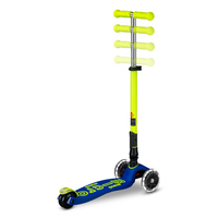 Maxi Micro step Deluxe inklapbaar LED - 3-wiel kinderstep - Blauw Geel Neon