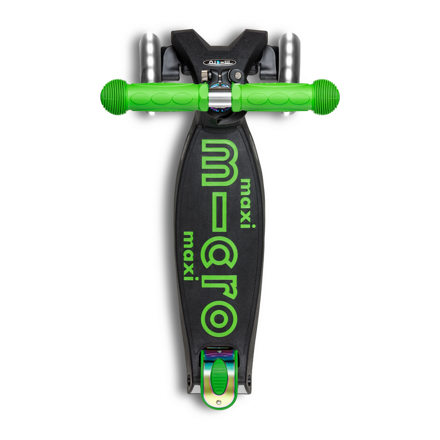 Maxi Micro scooter Deluxe foldable LED - 3-wheel children's scooter - Neochrome Green