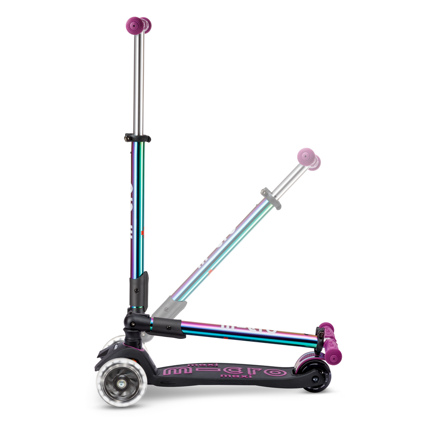 Trottinette Maxi Micro Deluxe pliable LED - trottinette enfant 3 roues - Violet Neochrome