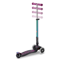 Maxi Micro scooter Deluxe foldable LED - 3-wheel children's scooter - Neochrome Purple