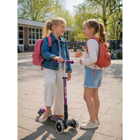 Trottinette Maxi Micro Deluxe pliable LED - trottinette enfant 3 roues - Violet Neochrome