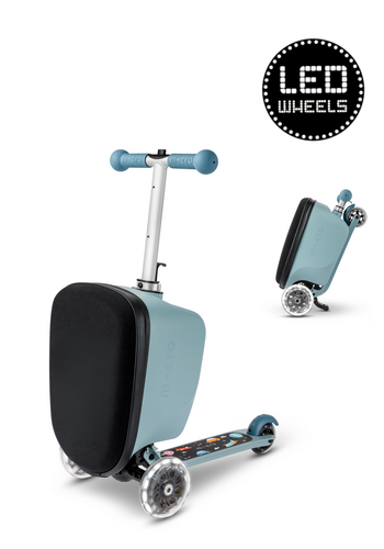 Micro Micro Scooter Luggage Junior LED Frosty Blue / transport Patch & Play