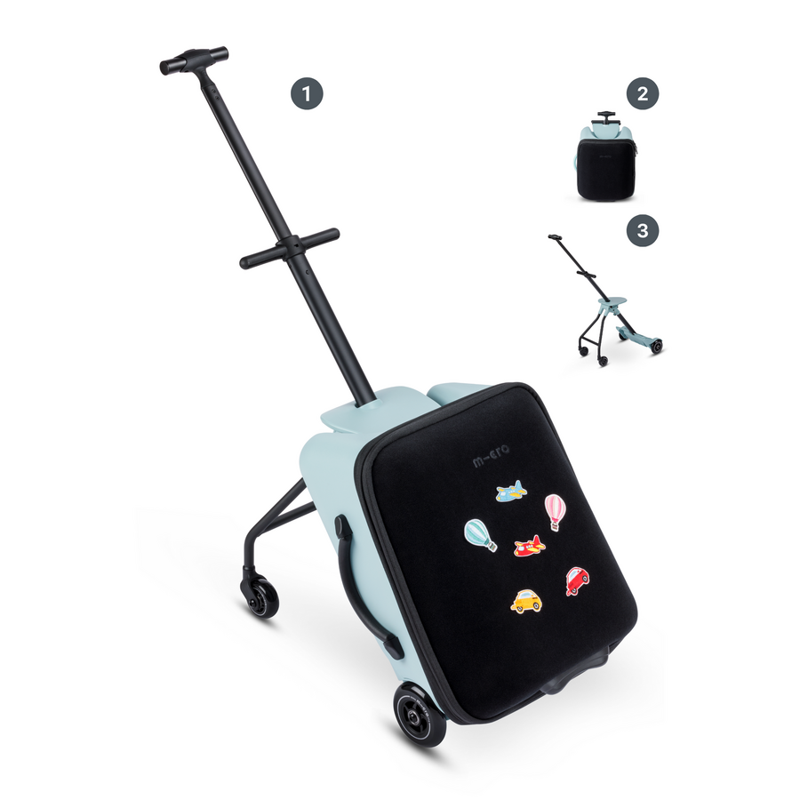 Micro Ride On Luggage Eazy - Child seat trolley suitcase - Limited edition - Frosty Blue