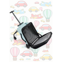 Micro Ride On Luggage Eazy - trolleykoffer met ingebouwd kinderzitje - Limited edition - IJsblauw