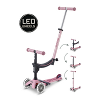 Micro Mini2Grow scooter Deluxe 2.0 LED - 3-wheel children's scooter - 4in1 - Dusty pink