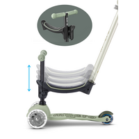 Trottinette Micro Mini2Grow Deluxe 2.0 LED - trottinette enfant 3 roues - 4en1 - Vert olive