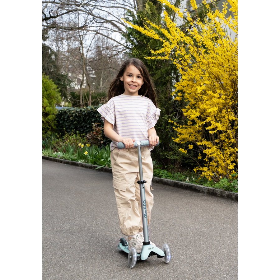 Trottinette Micro Mini2Grow Deluxe 2.0 LED - trottinette enfant 3 roues - 4en1 - Vert olive