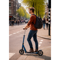 Micro Suspension - 2-wheel folding scooter - front and rear suspension - Midnight Blue