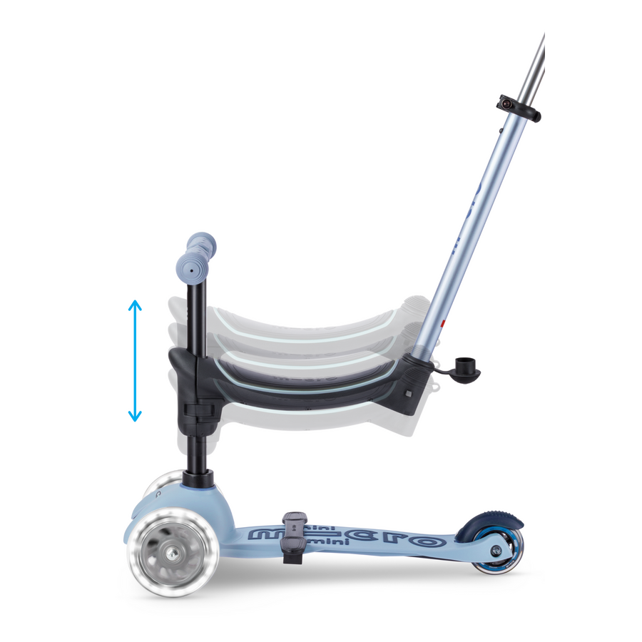 Mini Micro 6en1 trottinette Rock & Go LED - multifonction : à bascule - porteur - trottinette -Bleu