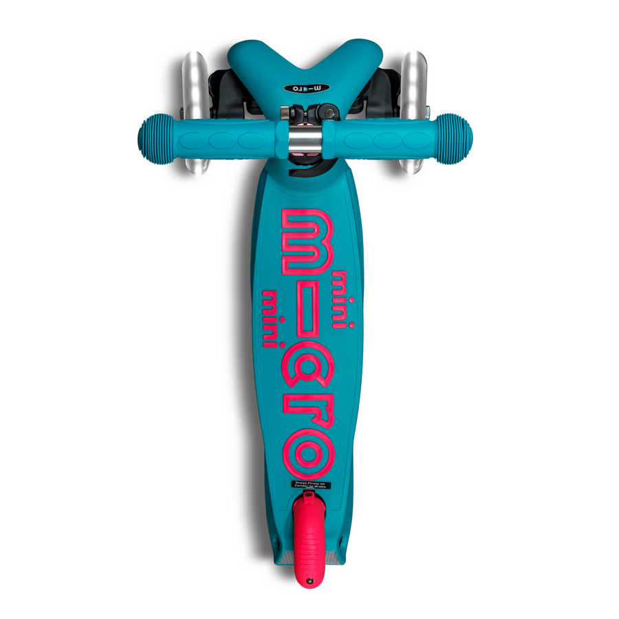 Mini Micro scooter Deluxe LED - 3-wheel children's scooter - Neon Aqua/Pink