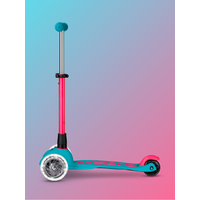 Mini Micro scooter Deluxe LED - 3-wheel children's scooter - Neon Aqua/Pink