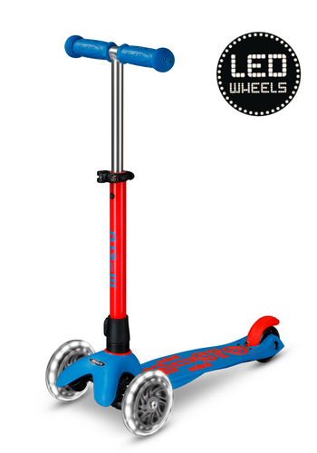 Micro Trottinette Mini Micro Deluxe LED Neon Bleu/Rouge