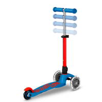 Mini Micro step Deluxe LED - 3-wiel kinderstep - Neon Blauw/Rood