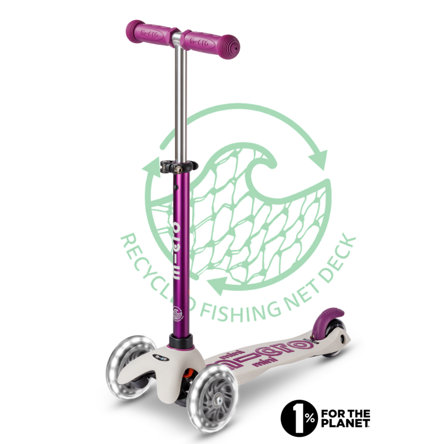 Mini Micro scooter Deluxe ECO LED - 3-wheel children's scooter - Purple