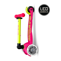 Trottinette Mini Micro Deluxe pliable LED - trottinette enfant 3 roues - Rose/Jaune