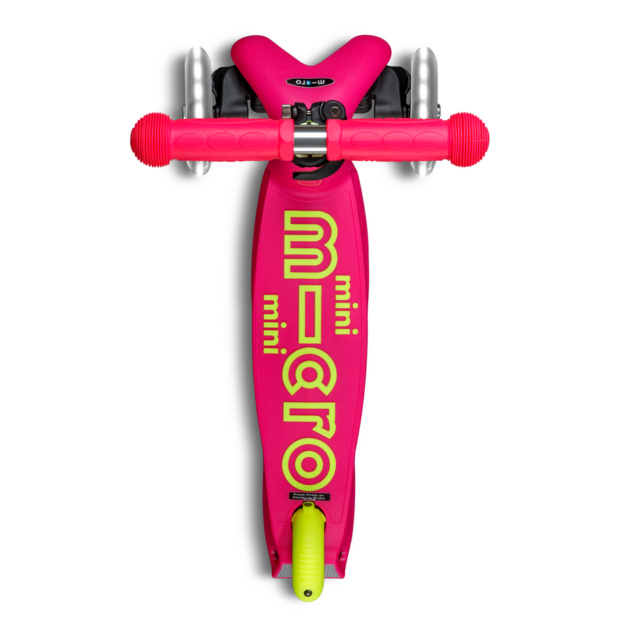 Mini Micro step Deluxe inklapbaar LED - 3-wiel kinderstep - Roze/Geel