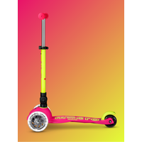 Mini Micro step Deluxe inklapbaar LED - 3-wiel kinderstep - Roze/Geel