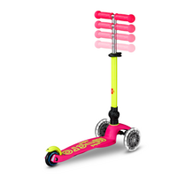 Mini Micro step Deluxe inklapbaar LED - 3-wiel kinderstep - Roze/Geel