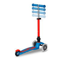 Mini Micro scooter Deluxe foldable LED - 3-wheel children's scooter - Blue/Red