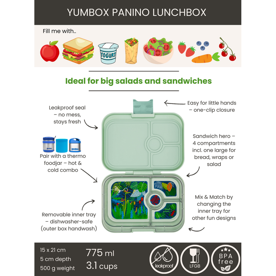Yumbox Panino lunch box with 4 sections