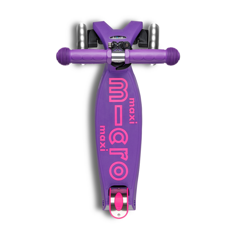Maxi Micro scooter Deluxe foldable LED - 3-wheel children's scooter - Purple