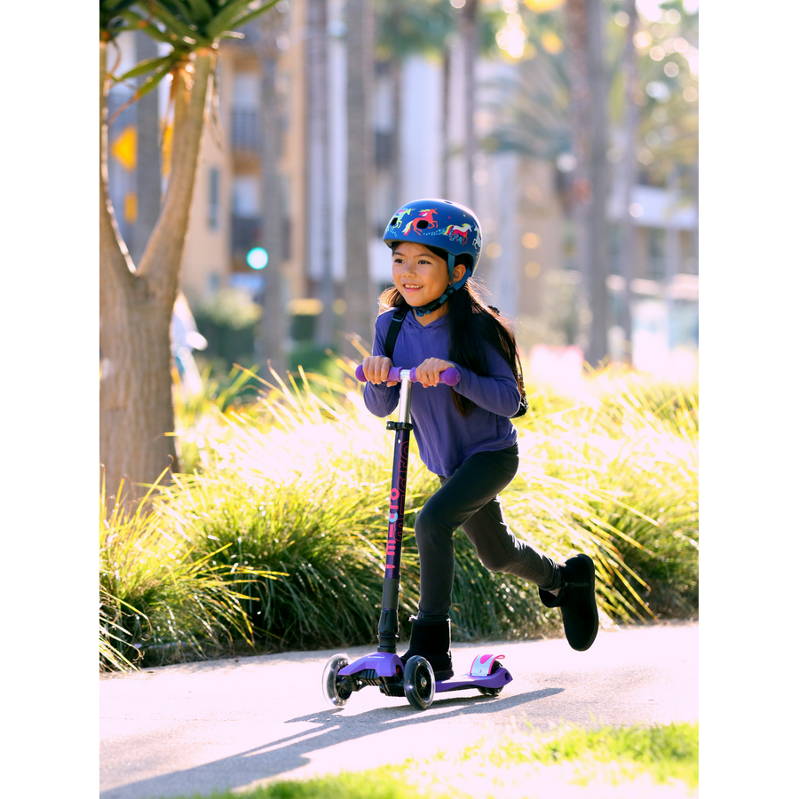 Maxi Micro scooter Deluxe foldable LED - 3-wheel children's scooter - Purple