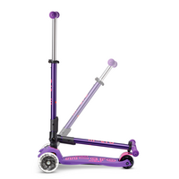 Maxi Micro scooter Deluxe foldable LED - 3-wheel children's scooter - Purple