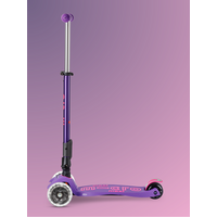Maxi Micro scooter Deluxe foldable LED - 3-wheel children's scooter - Purple