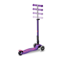 Maxi Micro step Deluxe inklapbaar LED - 3-wiel kinderstep - Paars