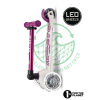 Mini Micro step Deluxe inklapbaar ECO LED - 3-wiel kinderstep - Paars