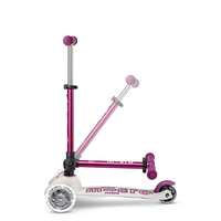 Mini Micro scooter Deluxe foldable ECO LED - 3-wheel children's scooter - Purple