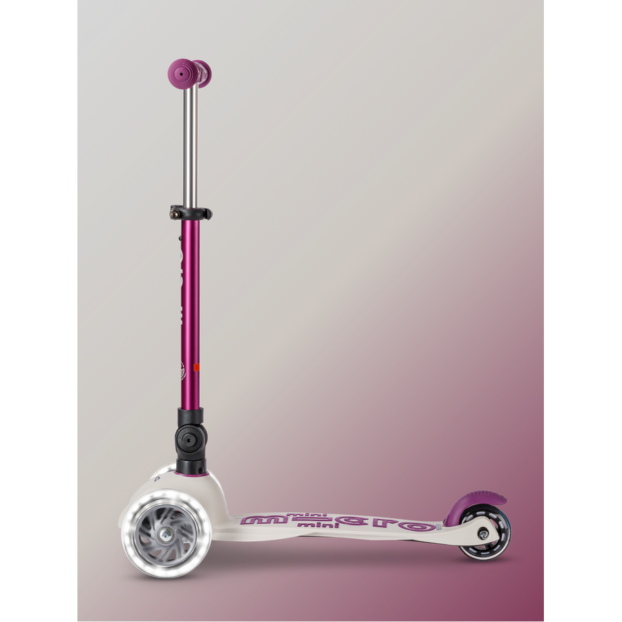 Mini Micro scooter Deluxe foldable ECO LED - 3-wheel children's scooter - Purple