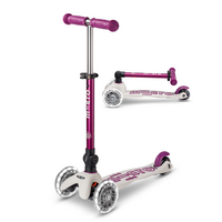 Mini Micro step Deluxe inklapbaar ECO LED - 3-wiel kinderstep - Paars