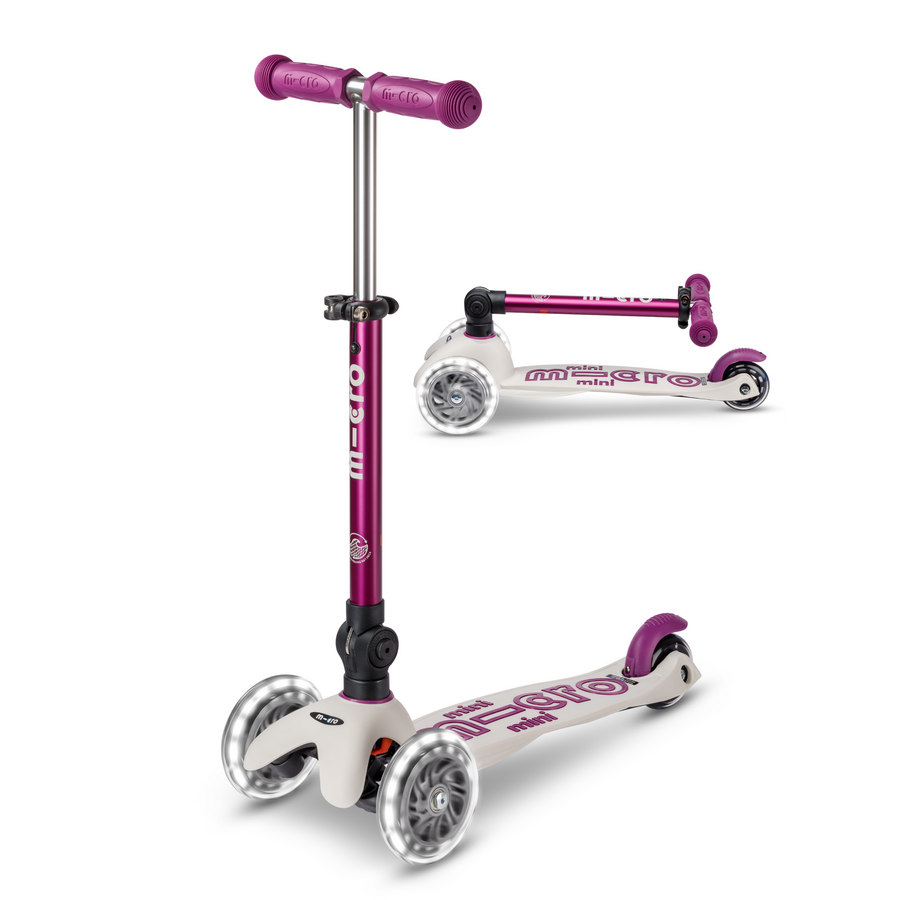 Trottinette Mini Micro Deluxe pliable ECO LED - trottinette enfant 3 roues - Violet