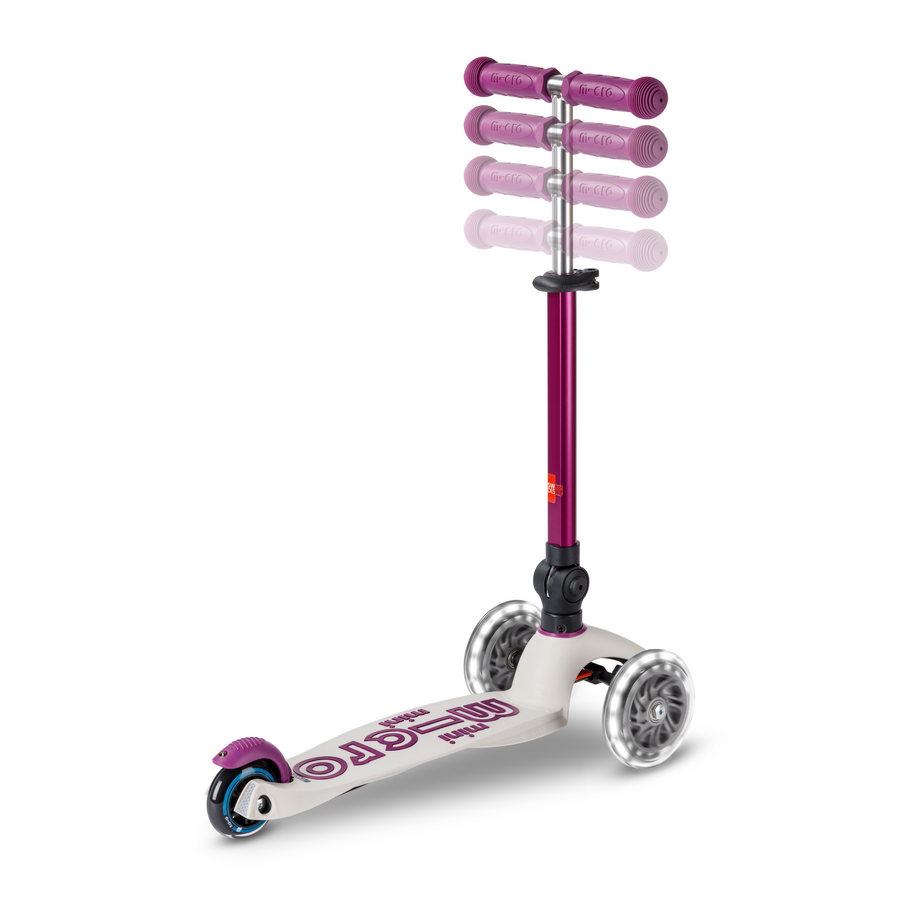 Mini Micro scooter Deluxe foldable ECO LED - 3-wheel children's scooter - Purple
