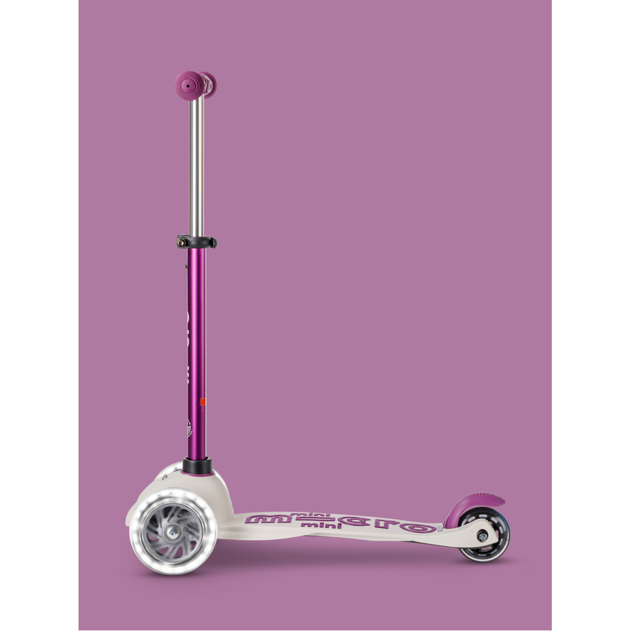 Mini Micro step Deluxe ECO LED - 3-wiel kinderstep - Paars