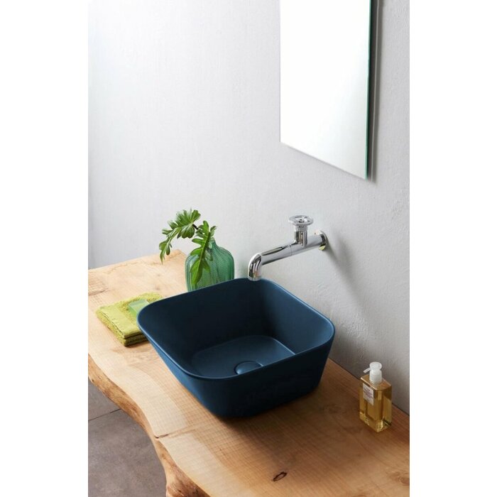 By Goof Mees design waskom vierkant mat blauw