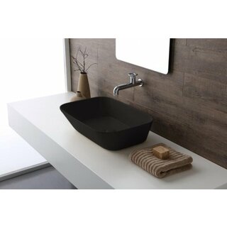 By Goof Mees design waskom rechthoek mat zwart