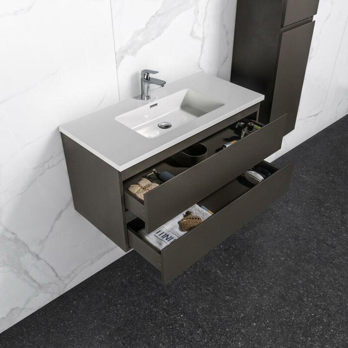 By Goof Onderkast badkamermeubel Tieme mat grijs 100x50x48cm