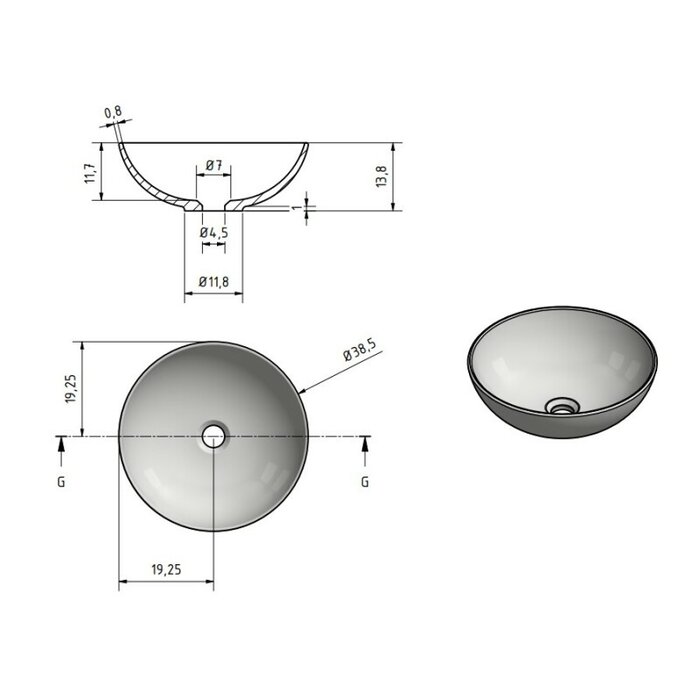 By Goof Solid surface waskom Sanne antraciet EXT