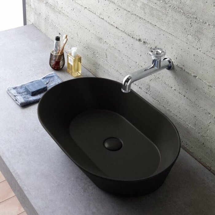 By Goof Mees design waskom ovaal mat zwart