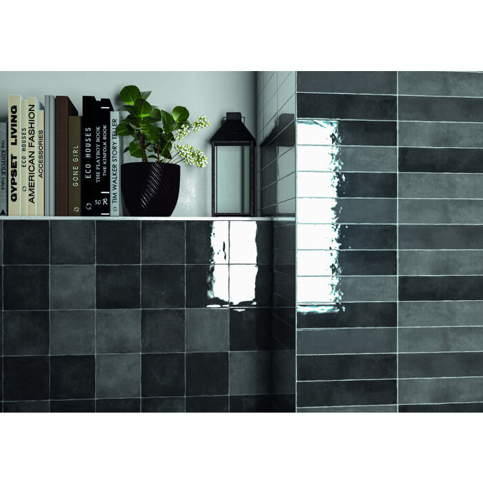 Cifre Cerámica Moos Anthracite handvorm 6,5x26 glans