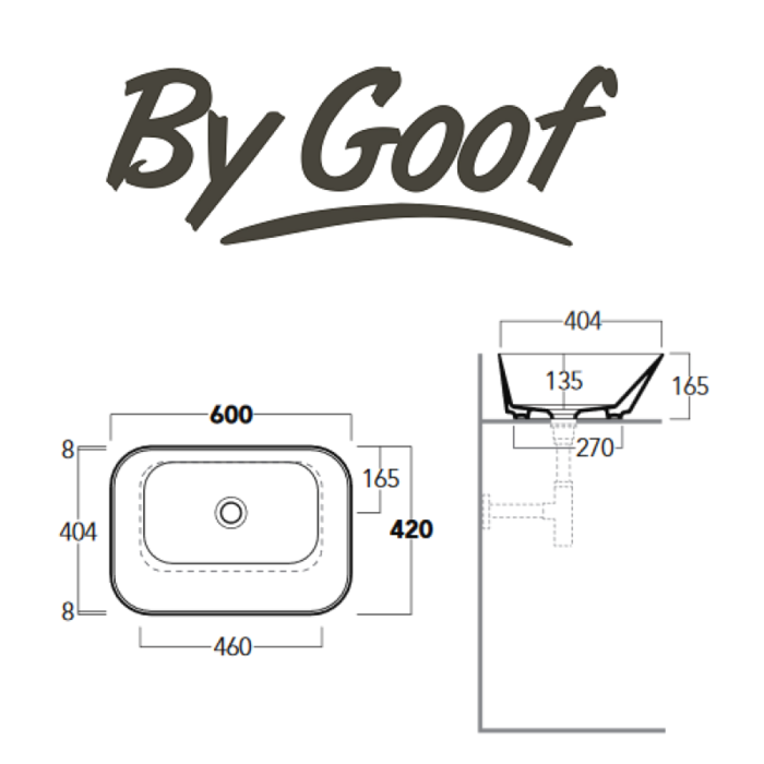 By Goof Mees design waskom rechthoek mat groen